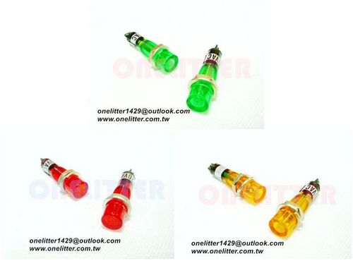 8025B-R  迷你小丸形霓虹燈 220V (紅色) -2入